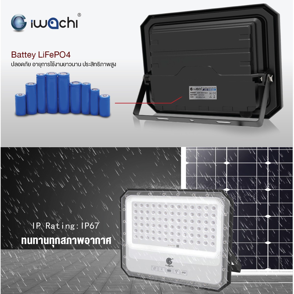 โซล่าเซลล์ JD-9910 / FLOOD-SOLAR-JD-9910-100W