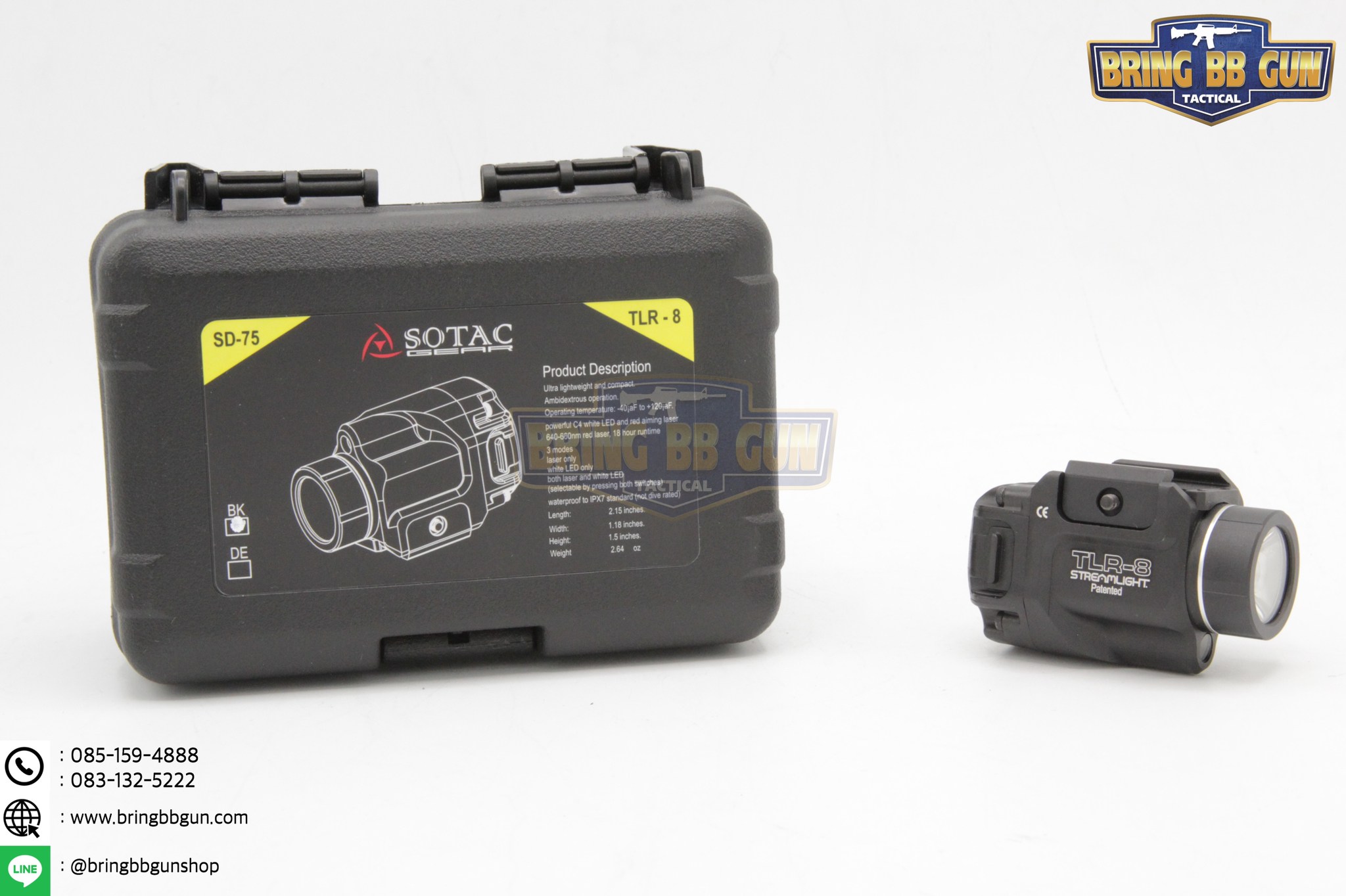 ไฟฉายและเลเซอร์สีแดง ติดปืนสั้น Streamlight รุ่นTLR-8