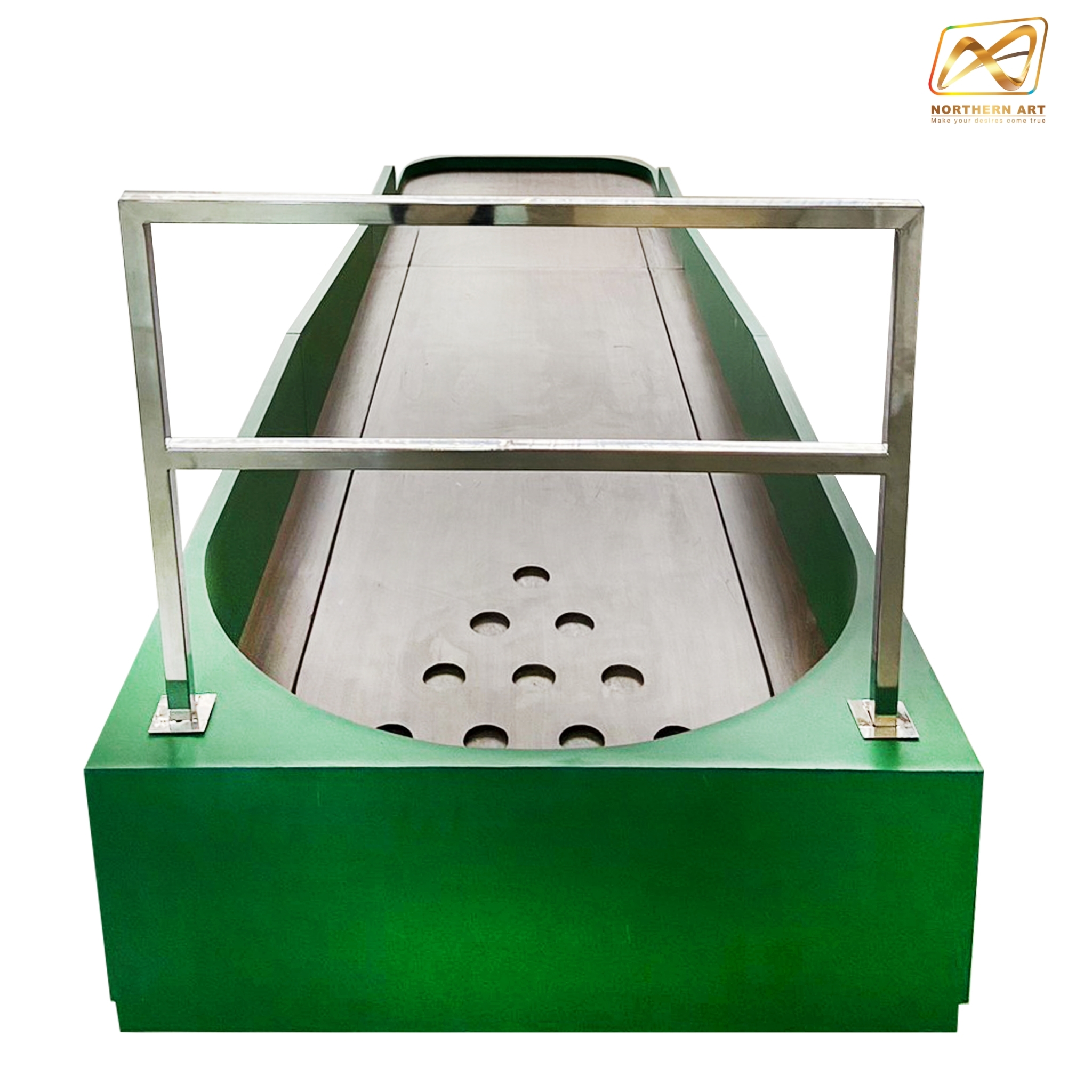 เช่าเกมส์โยนโบว์ลิ่ง Bowing ขนาด (W)95 x (L)358 x (H)38+60 cm.พร้อมชุดพินโบว์ลิ่งและลูกบอล 2 ลูก (ราคาพร้อมงานพิมพ์)