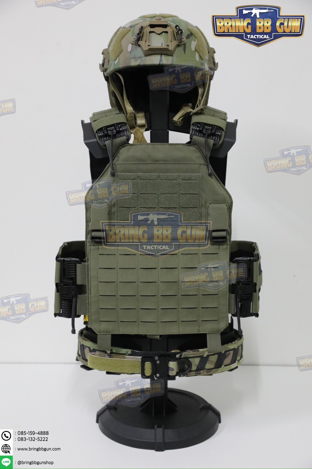 แท่นวางหมวก-เสื้อเวส-เข็มขัด (เสาแขวนหมวก-เสื้อเวส-เข็มขัด) (ที่แขวนอเนกประสงค์) (Equipment Display Stand)