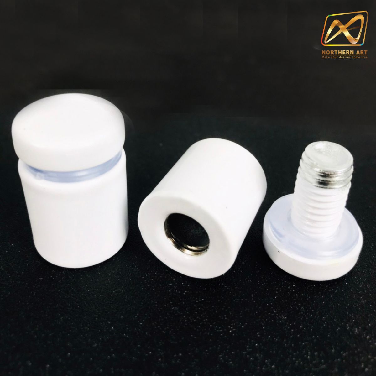 หมุดลอยสแตนเลส สีขาว ขนาด 19*25 mm.ยึดกรอบภาพอะคริลิค หรือหมุดยึดกระจก (สั่งขั้นต่ำ 12 อัน)