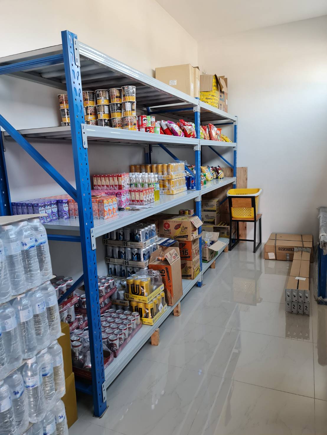 ชั้นวางสินค้า Micro Rack (ชั้นเดี่ยว Single Rack) สีทูโทน น้ำเงิน/ขาว W200 x D60 x H200 cm.