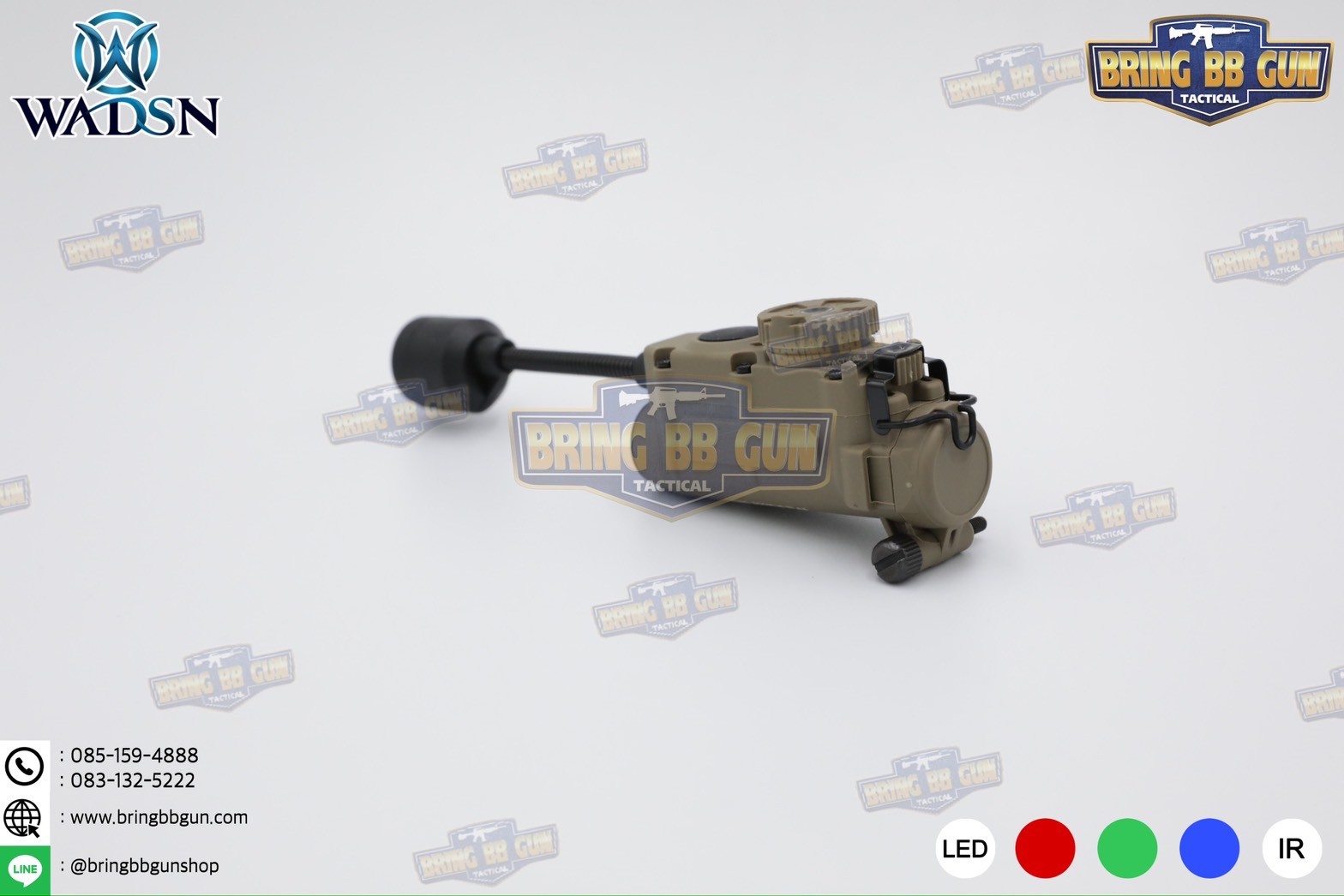 ไฟฉายติดหมวก Sidewinder Stalk ยี่ห้อ WADSN (Military Helmet Light System with Flexible Stalk) (ไฟฉายติดหมวกทรงStreamlight)