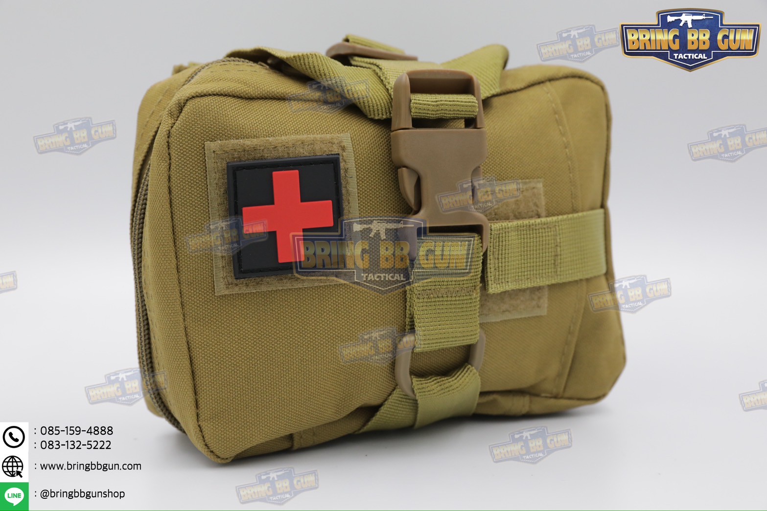 กระเป๋าพยาบาลสนาม B03 (แบบกระตุกไว) (ทรงแนวนอน) เพ้า IFAK รุ่น B03 (ทรงแนวนอน) (IFAK Pouch) (Medic Pouch)