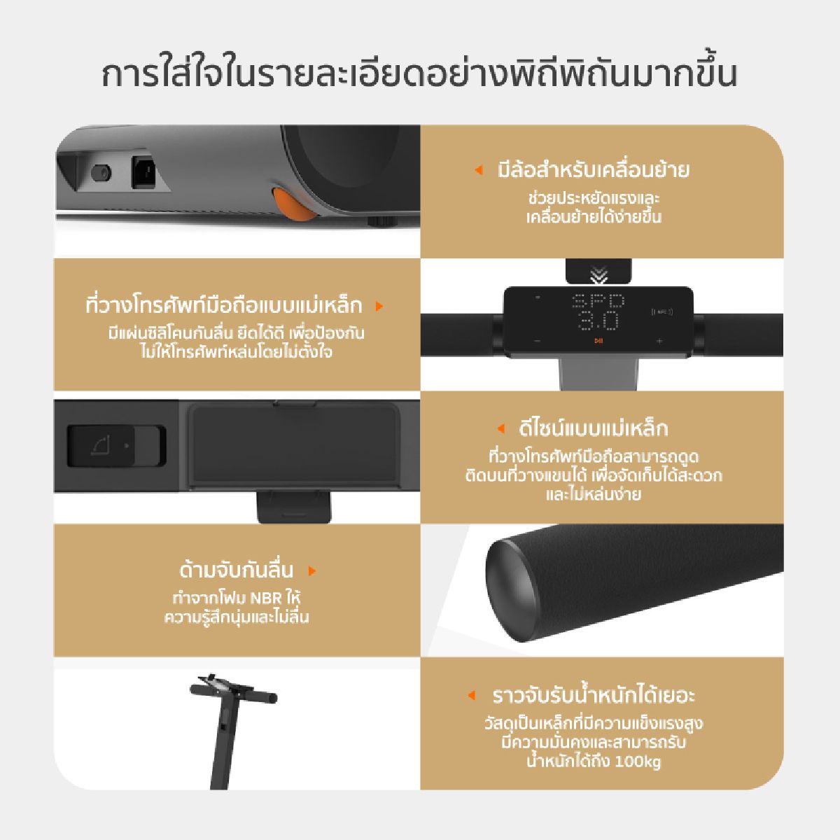 9,599 *ทักแชทผ่อน0%ค่าส่ง 0บ.(Global Version) Xiaomi Mijia Walking Machine (Armrest Version) ลู่วิ่งไฟฟ้าอัจฉริยะ ราวจับรูปตัว T พับเก็บได้