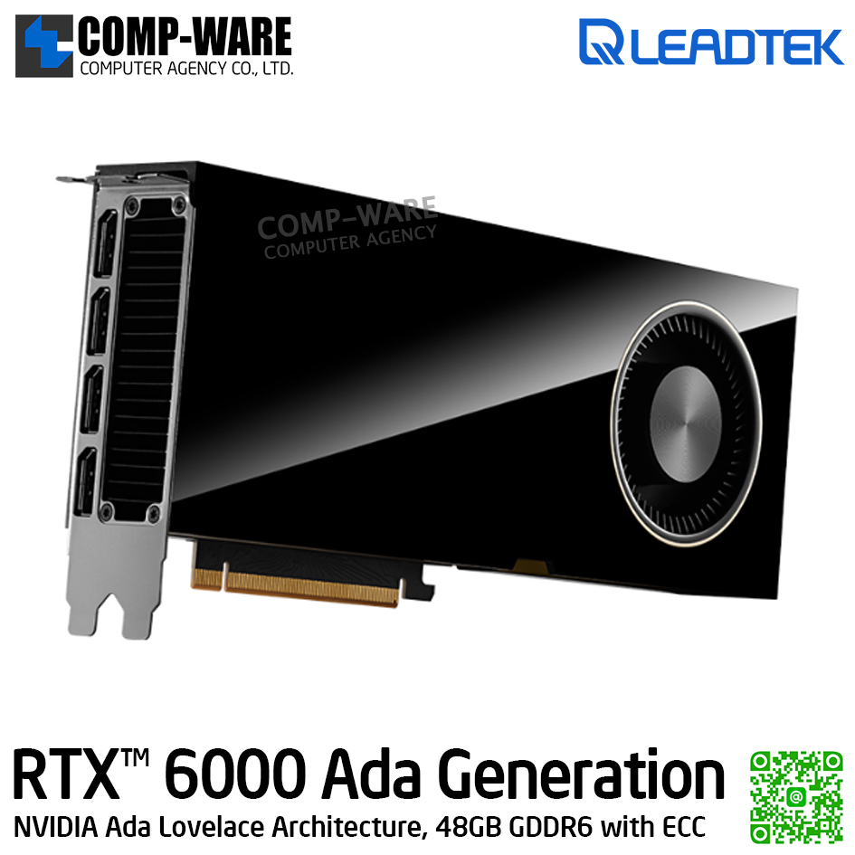 Leadtek NVIDIA RTX 6000 Ada Generation (48GB GDDR6 Memory with ECC) Workstation Graphics Card / 3Y Warranty