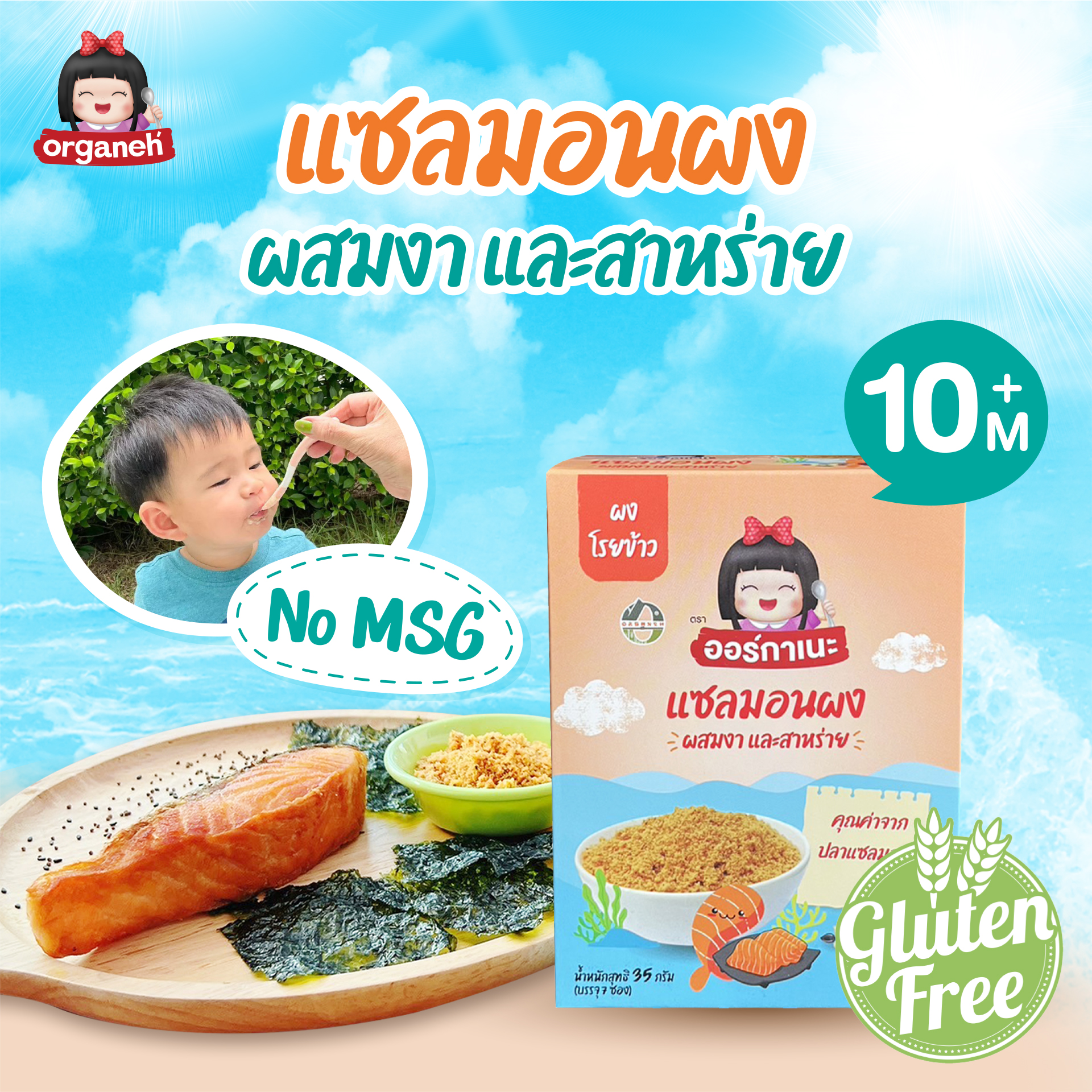 แซลมอนผง ผสมงาและสาหร่าย ตราออร์กาเนะ