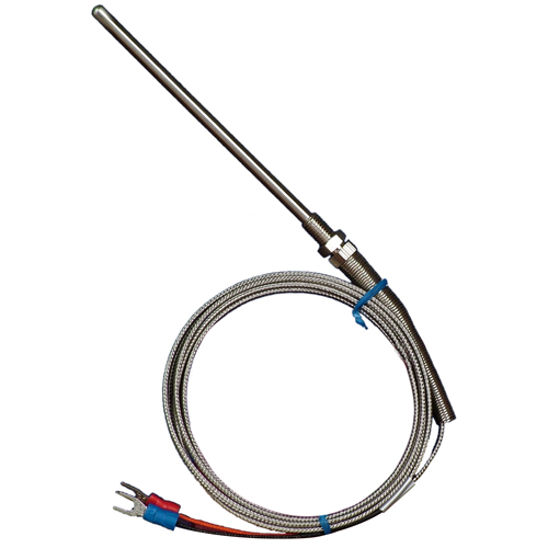 Thermocouple Type K , Dia 6.35mm , Length 100mm , Thread 1/4 NPT , Cable 1 M