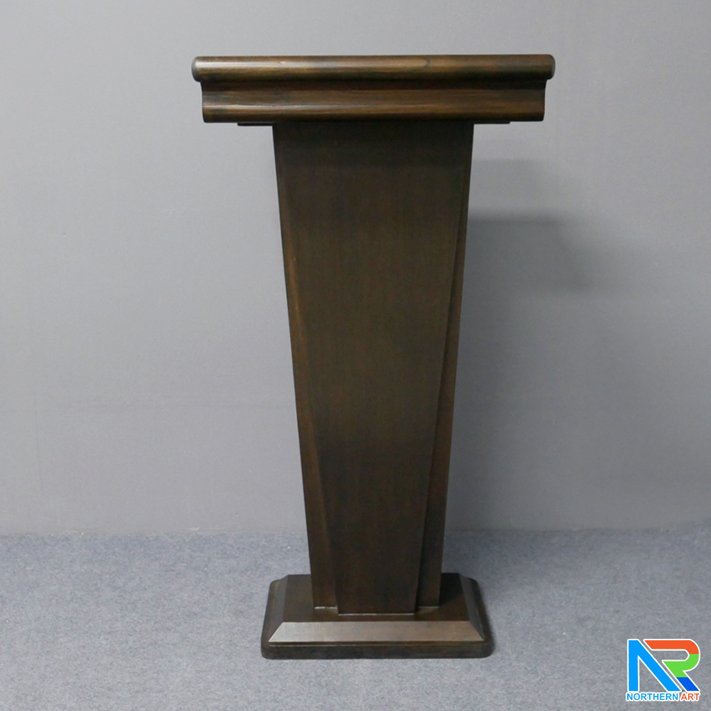 โพเดียมไม้ สีโอ๊ค ทรงโมเดิร์น TOPตรง ขนาด (W)56 x (L)48 cm. สูง 112 cm.