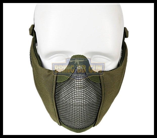 หน้ากากตะแกรงครึ่งหน้า รุ่นแก้มผ้ามีที่ปิดหู