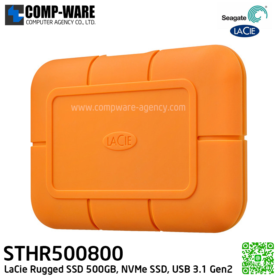 Seagate LaCie 500GB Rugged SSD USB 3.1 Gen 2 Type-C [STHR500800] External SSD - 5Years Warranty