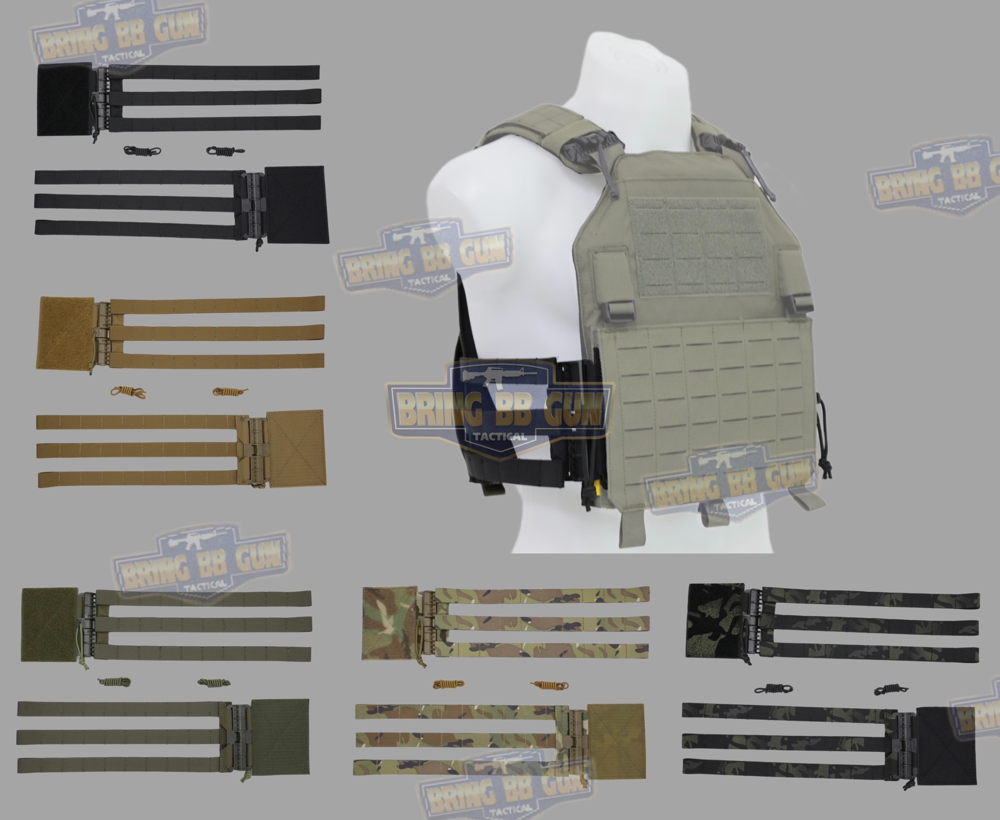 ชุดเซ็ตปลดเสื้อเกราะไว ชุดสายโอบ-ปลดไว (Vest single point quick release Mesh Cummerbund) (Quick Release Cummerbund Set)