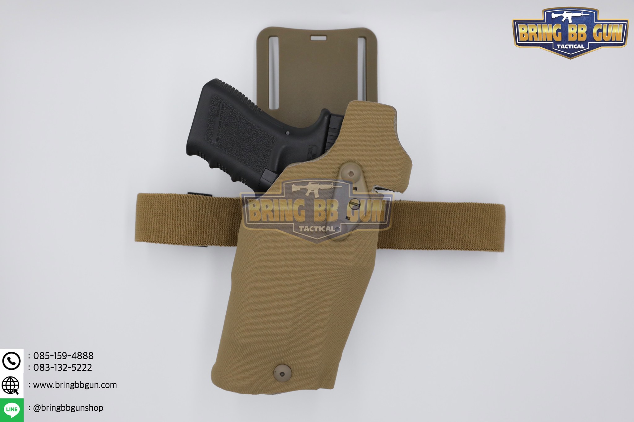 ซองปืนพกนอกปลดนิ้วโป้ง สำหรับGlock และ ไฟฉาย (Glock 17 + X300) ◼ มือขวา ◼