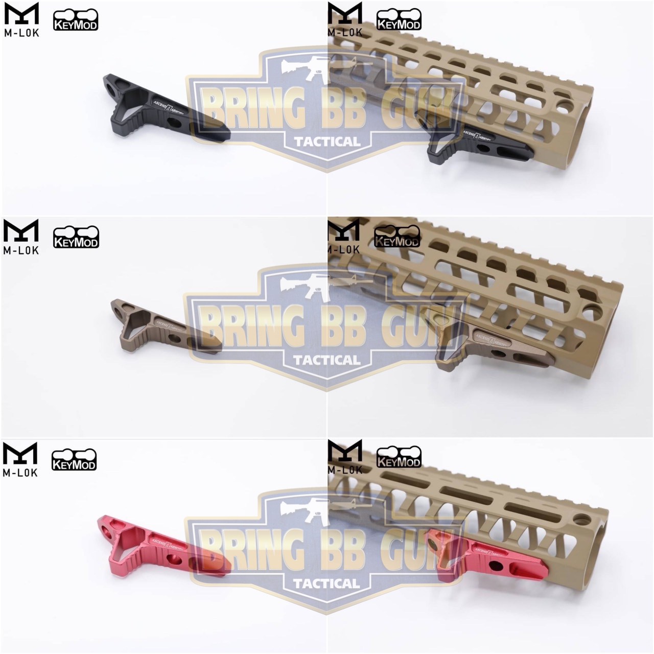 กริ๊ปมือหน้า (Angled Foregrip) ยี่ห้อ Ascend Armory (ใช้ได้กับชุดหน้าระบบราง M-Lok และ Keymod)