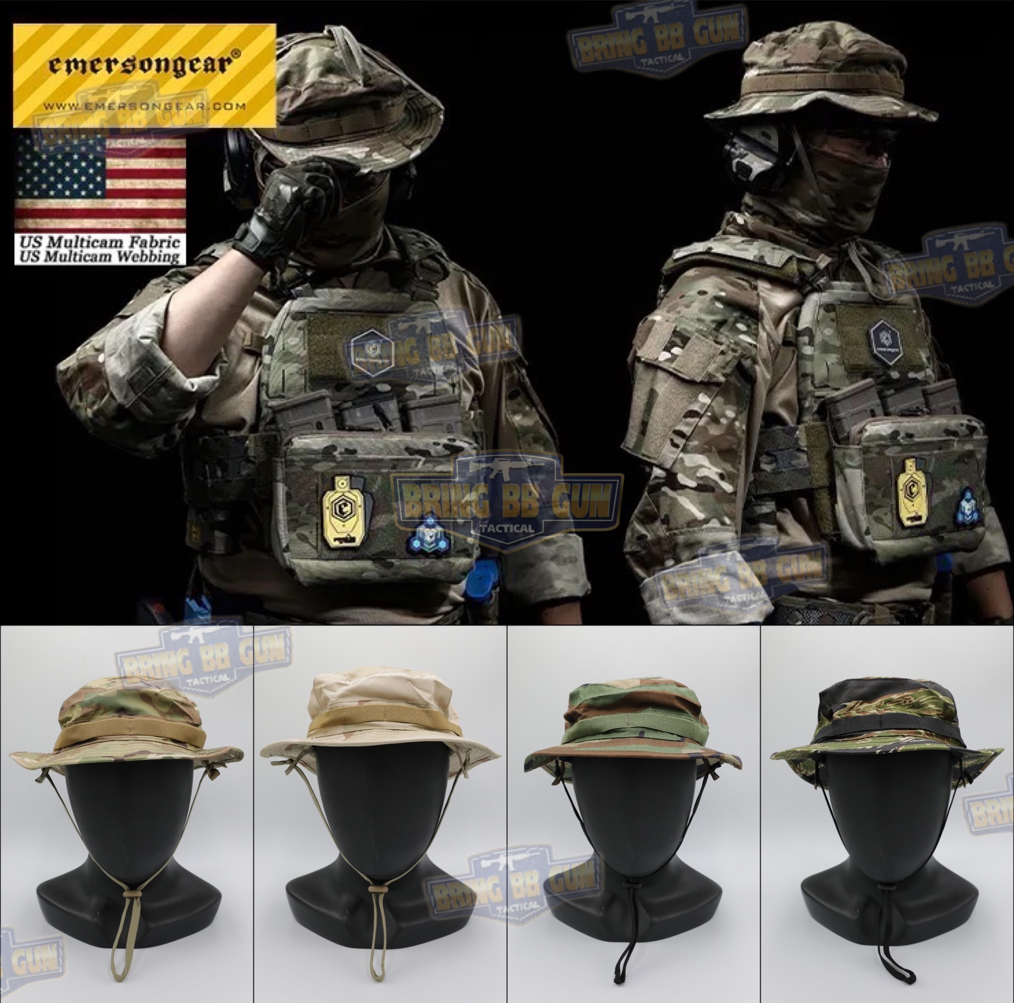 หมวกปีกกลม (ปีกสั้น) ยี่ห้อ Emerson (Tactical Short Brim Boonie Hat) (Boonie Hat)
