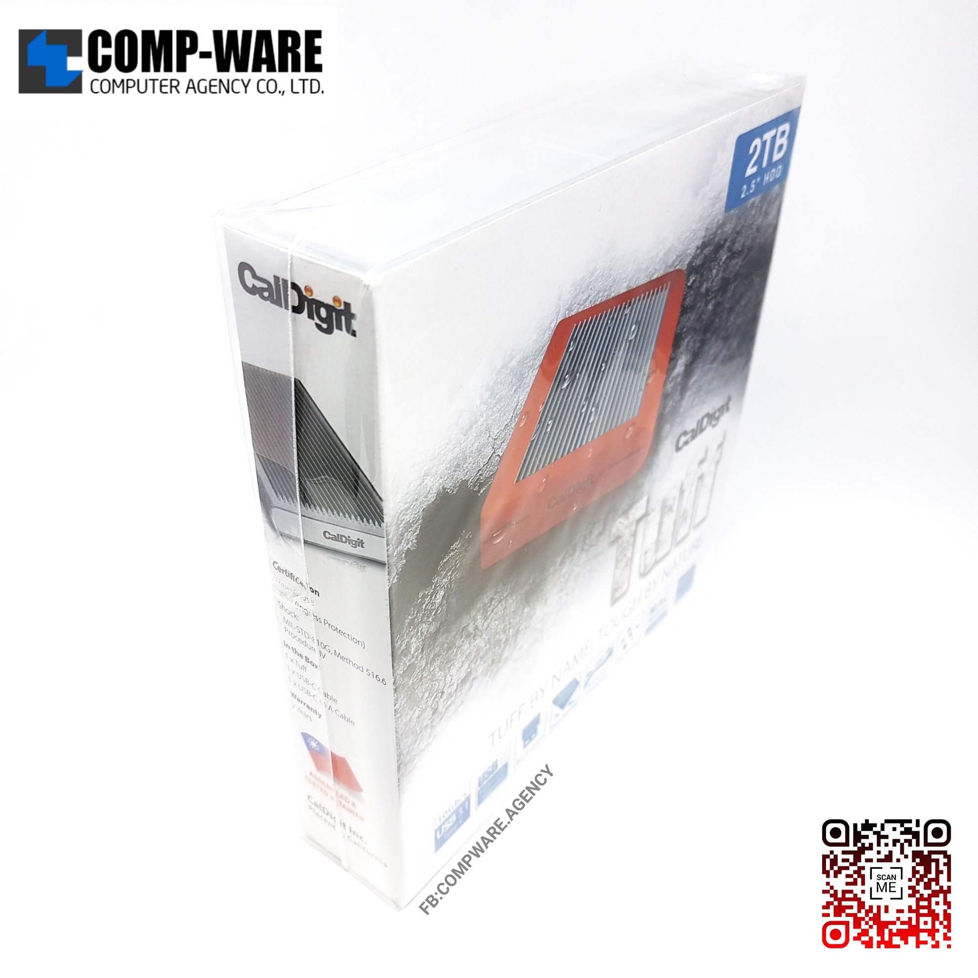 CalDigit 2TB Tuff USB 3.1 Gen 2 Type-C External Hard Drive (Blue / Green / Orange / Gray / Black) ** ไม่มีประกัน **