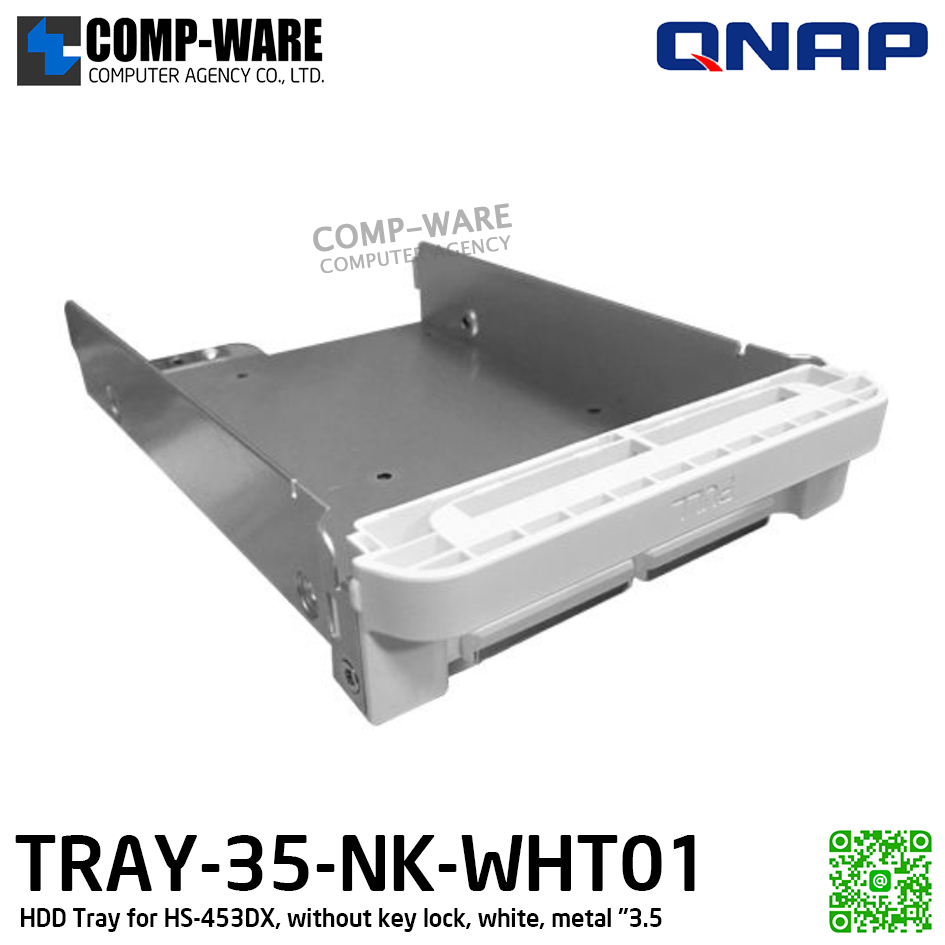 QNAP TRAY-35-NK-WHT01 3.5" HDD Tray for HS-453DX, without key lock, white, metal - Spare Part - 1Y Warranty