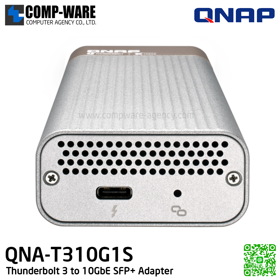 QNAP QNA-T310G1S Thunderbolt 3 to 10GbE Adapter , Connect to 10GbE networks over Thunderbolt™ 3 (รับประกัน 2 ปี) 10GbE SFP+ connector