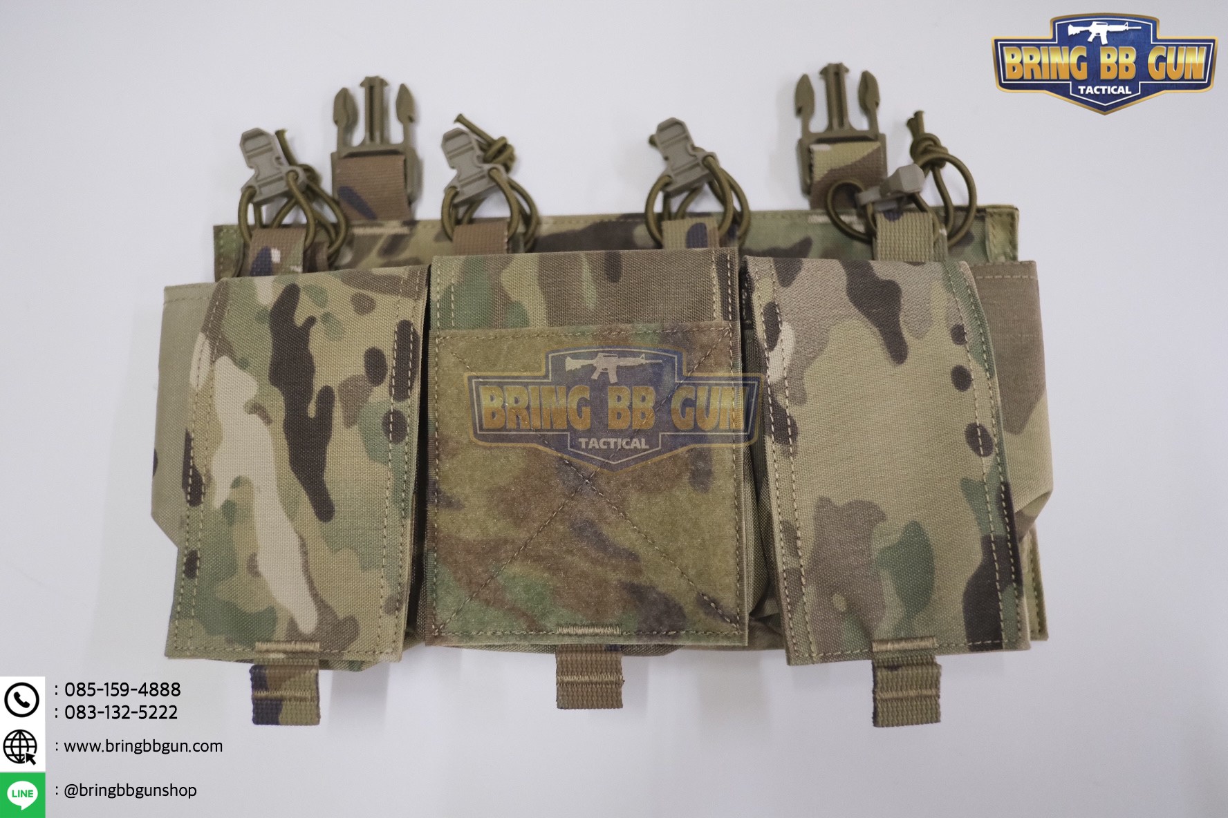 เพ้าแม็กกาซีน 5.56 แบบ4ช่อง ติดเสื้อเกราะ/เสื้อเวส (5.56 Quadruple mag plate) (Velcro Front Panel)