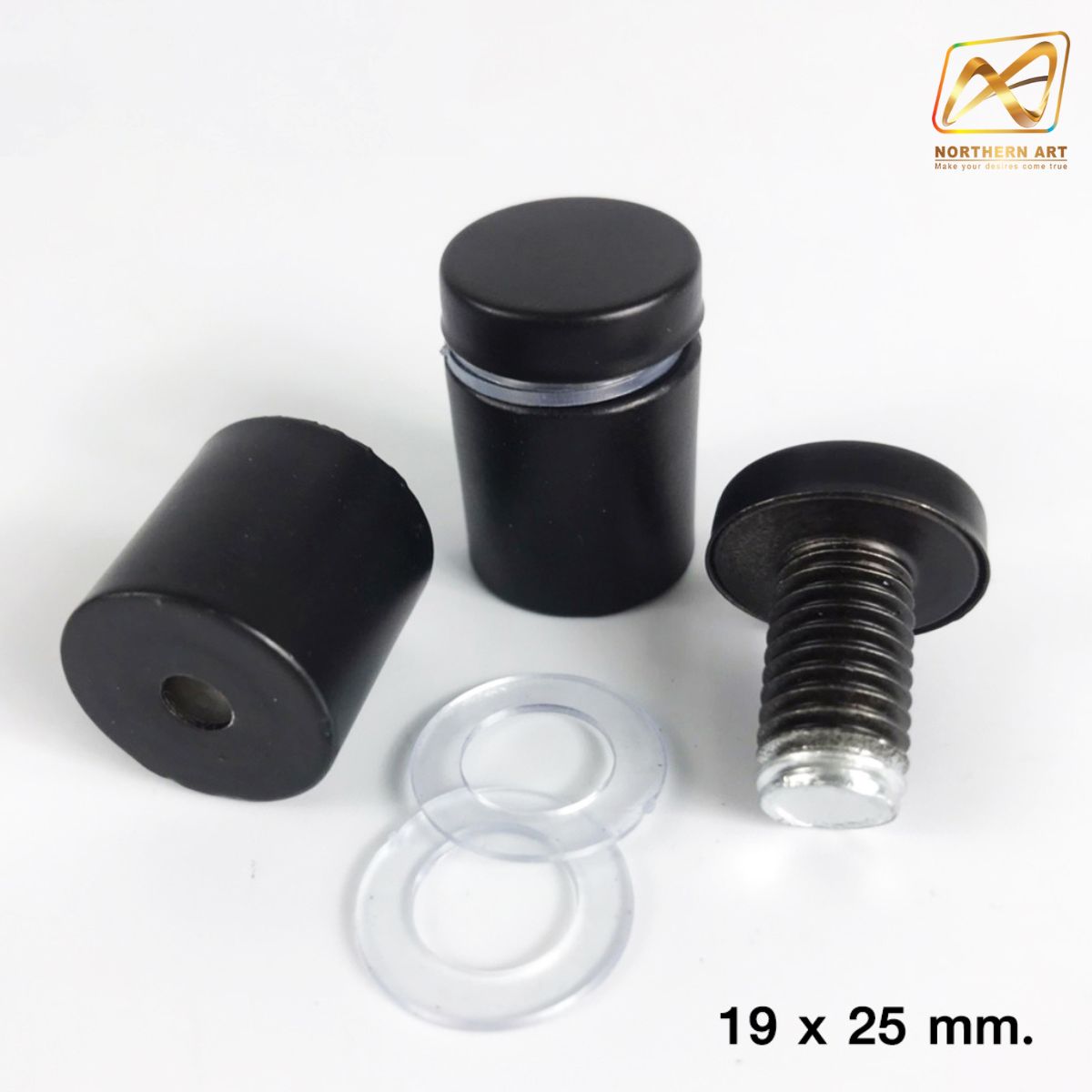 หมุดลอยสแตนเลส สีดำ ยึดกรอบภาพอะคริลิค หรือหมุดยึดกระจก (สั่งขั้นต่ำ 12 อัน)