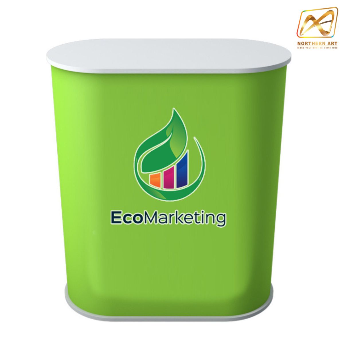 เคาน์เตอร์ออกบูธ ตรงมน TOP สีขาว ขนาด(W)80 x (D)40 x (H)93 cm. ถอดประกอบได้ เคลื่อนย้ายสะดวก