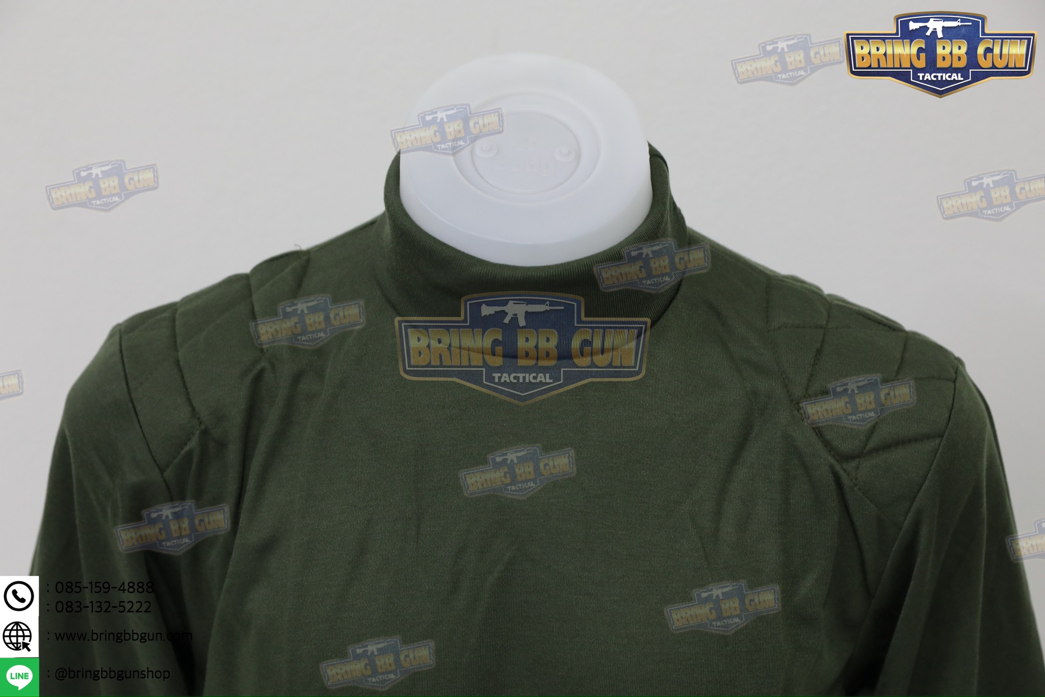 เสื้อยืดแขนยาว บุไหล่ คอเต่า (ผ้า TC)