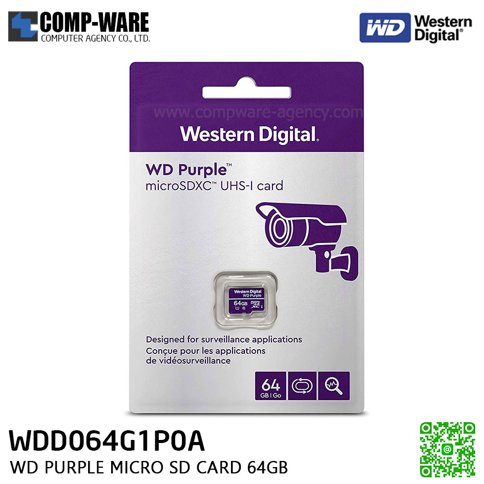 WD Purple 64GB Surveillance microSD Card - WDD064G1P0A
