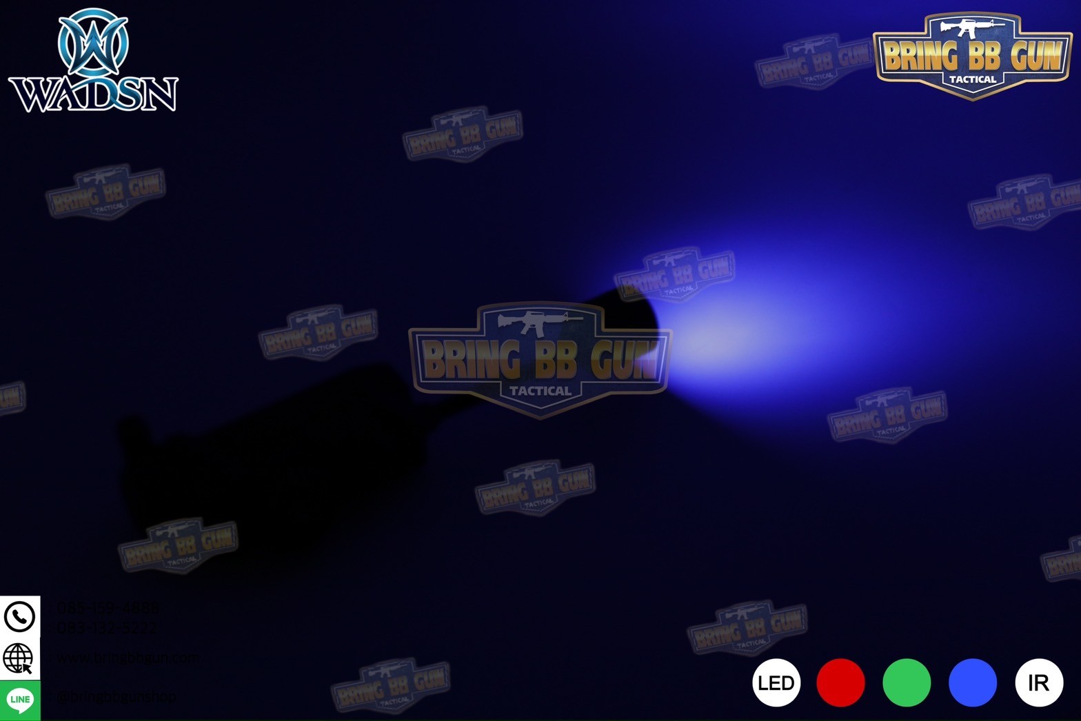 ไฟฉายติดหมวก Sidewinder Stalk ยี่ห้อ WADSN (Military Helmet Light System with Flexible Stalk) (ไฟฉายติดหมวกทรงStreamlight)