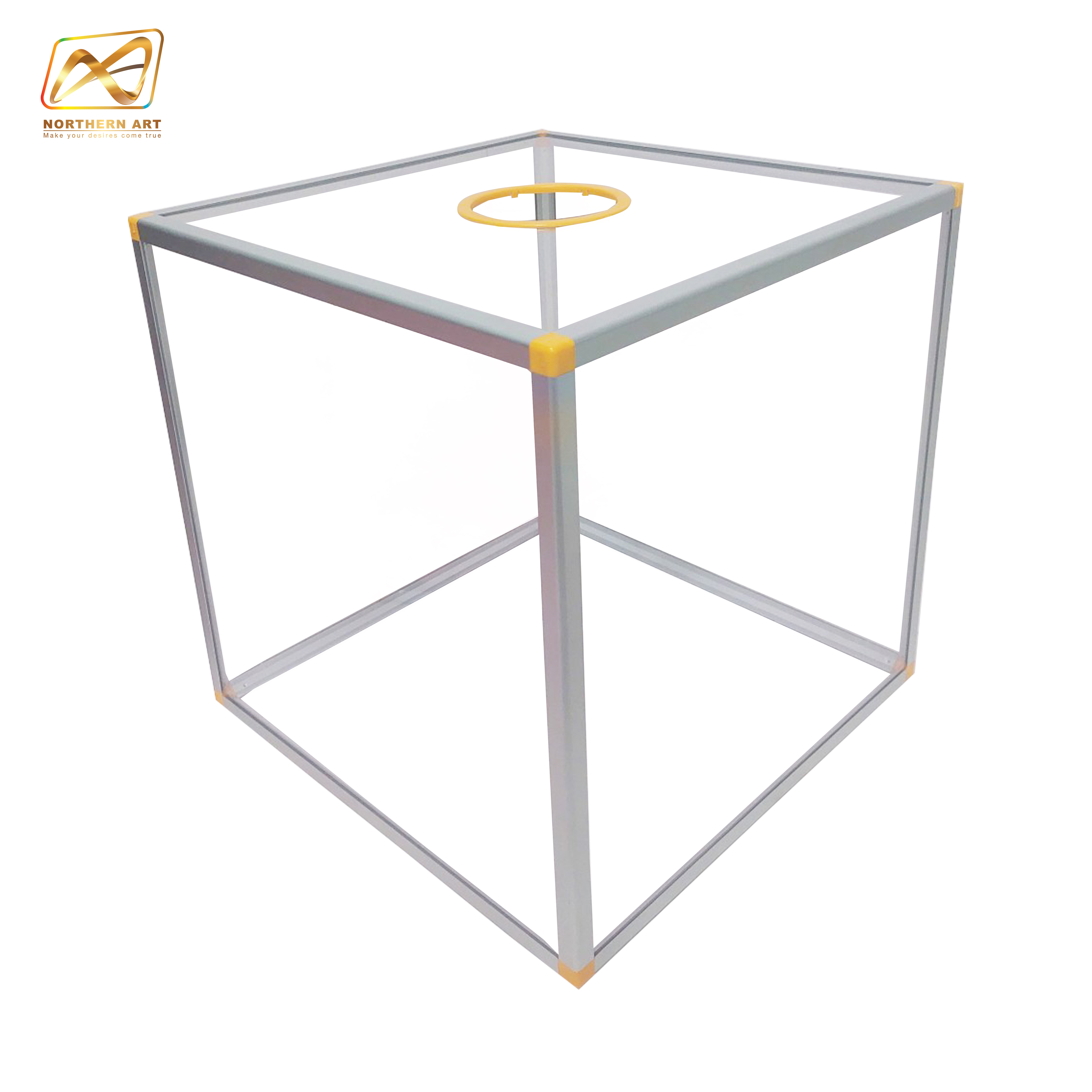 กล่องจับรางวัล กล่องพลาสติกใสจับรางวัล ขนาด 40x40 ซม. ขอบอะลูมิเนียม ถอดประกอบได้ (ราคาไม่รวมลูกบอล)