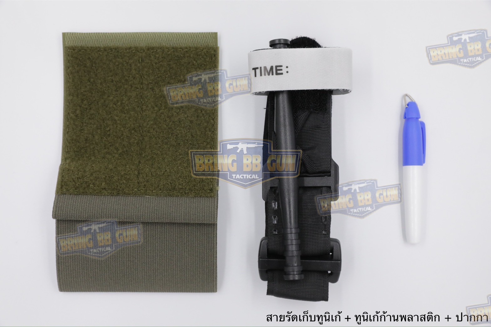 สายรัดเก็บทูนิเก้ แบบติดเข็มขัดยุทธวิธี/เสื้อเวส Version 2 ยางยืด(สำหรับเก็บทูนิเก้) แบบติดเข็มขัดยุทธวิธี/เสื้อเวส สายรัดจัดเก็บอุปกรณ์ทูนิเก้ แบบตีนตุ๊กแก (Belt Mounted Elastic Tourniquet Version 2) (Elastic TQ Holder) (Tourniquet Holder)