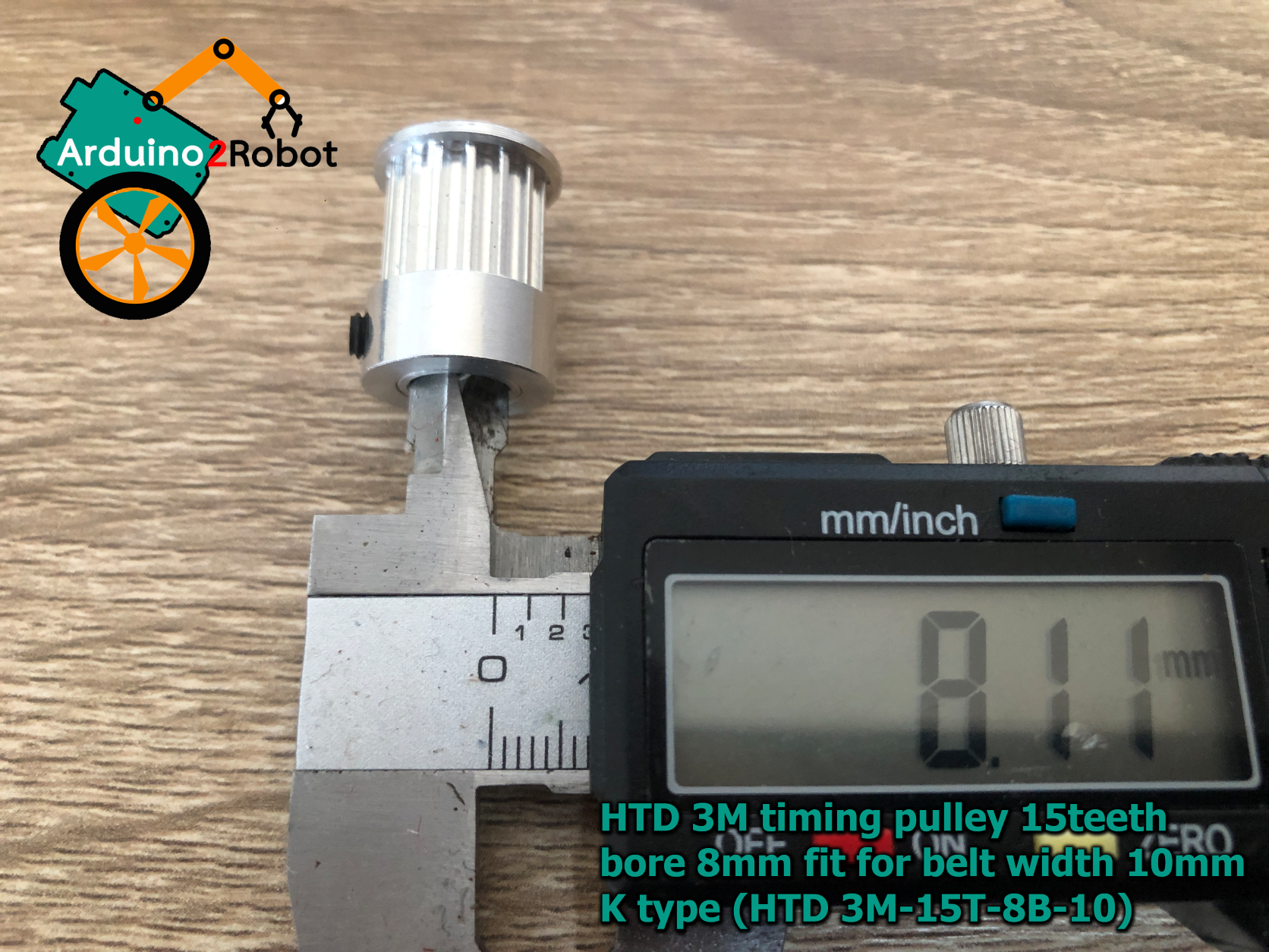 HTD 3M timing pulley 15teeth bore 8mm fit for belt width 10mm K type (HTD 3M-15T-8B-10)