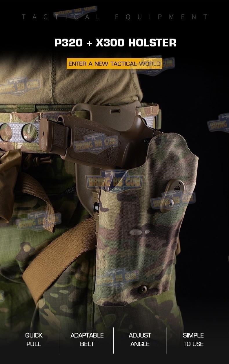 ซองปืนพกนอกปลดนิ้วโป้ง Sig Sauer P320 + ช่องไฟฉาย (ซองปืน 6354DO) (6354 DO) (P320 + X300)