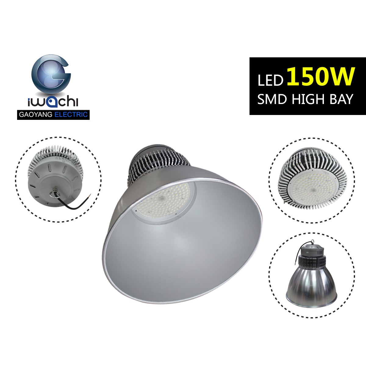 IWC-HIB-SMD3030-150W ไฮเบย์ รุ่นแยกฝาทรงใหม่ แสงขาวและแสงวอร์มไวท์