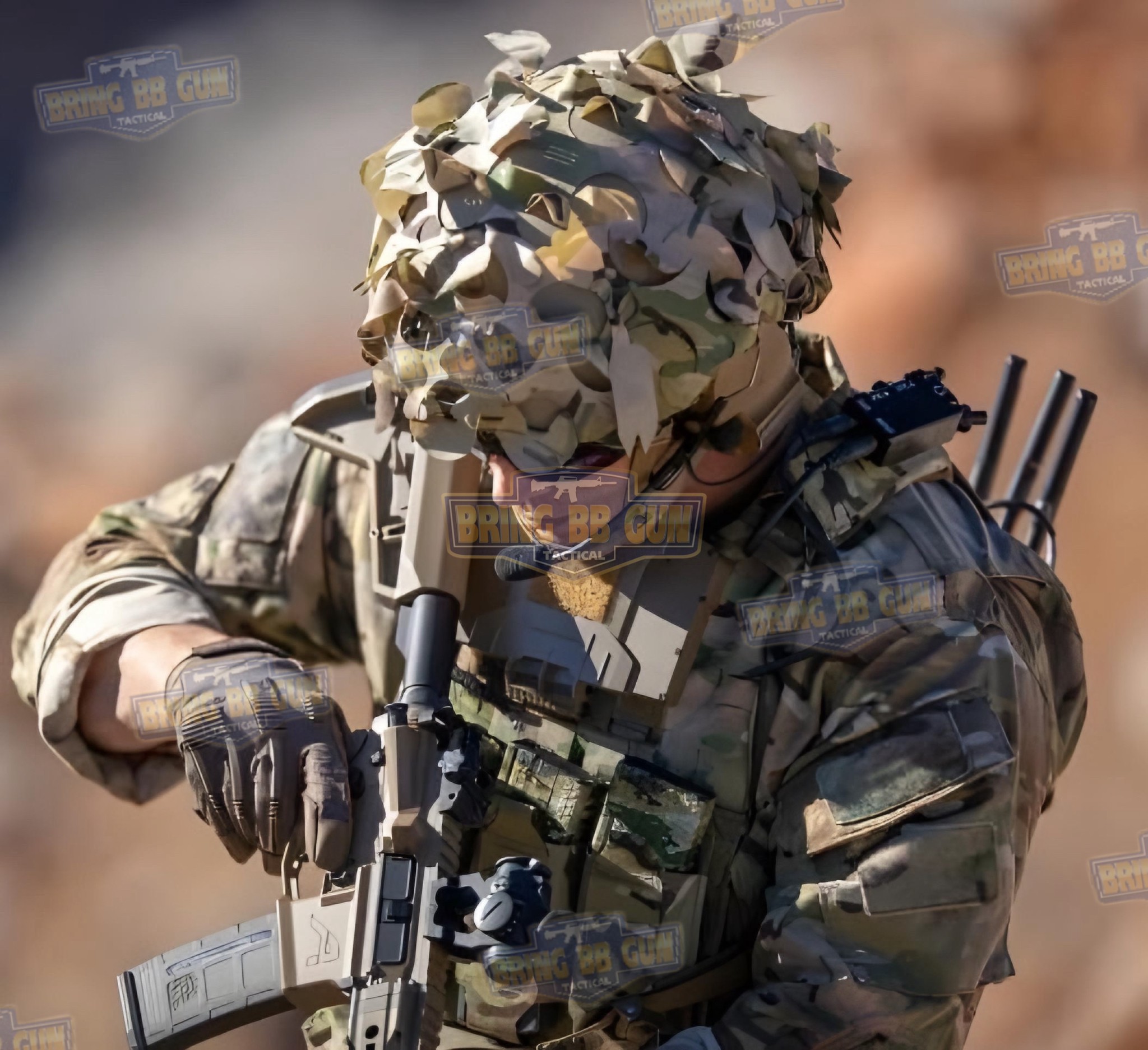 ผ้าคลุมหมวกฟาส แบบตาข่ายพราง (ผ้าคลุมหมวกสำหรับพรางตัว) (Lightweight laser cut helmet cover) (Ghillie Helmet Cover)