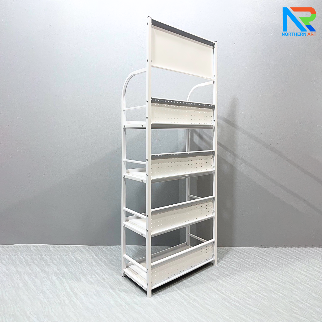 เช่าชั้นวางสินค้าเหล็ก 4 ชั้น สีขาว ขนาด (W)60 x (D)30 x (H)160 ซม. ถอดประกอบได้