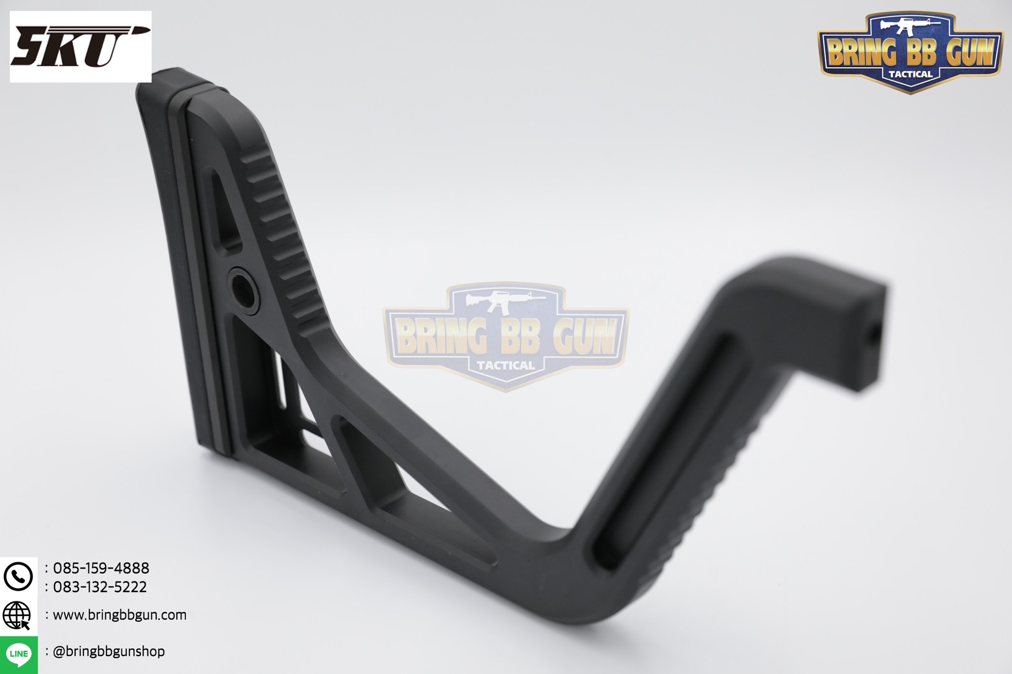 พานท้ายปืนแบบพับได้ ยี่ห้อ 5KU รุ่น Folding Visor Stock 1913 Interface (พานท้ายสำหรับหน้ากากกันแก๊สพิษ)