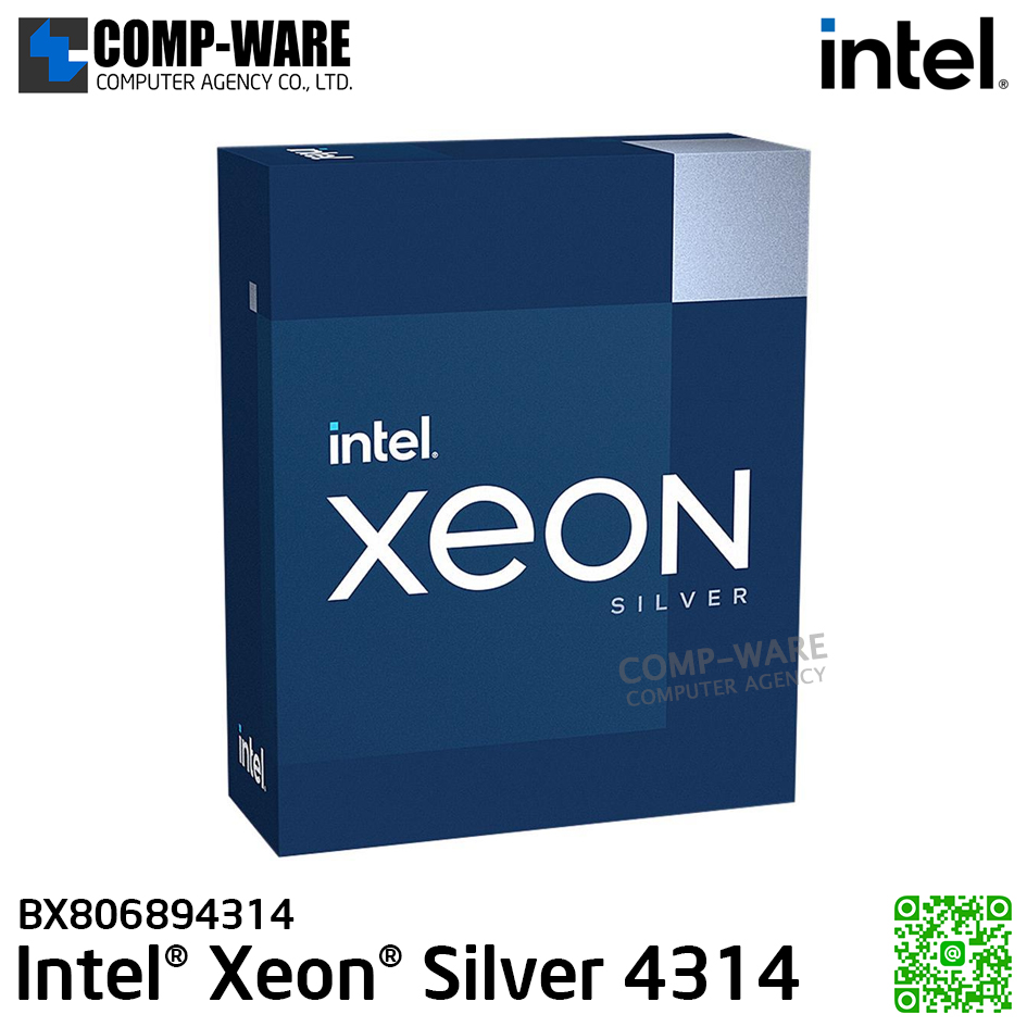 Intel Xeon Silver 4314 Processor 2.40GHz 16C/32T 24MB ,Gen3 LGA4189 (excluded heatsink and fan) BX806894314