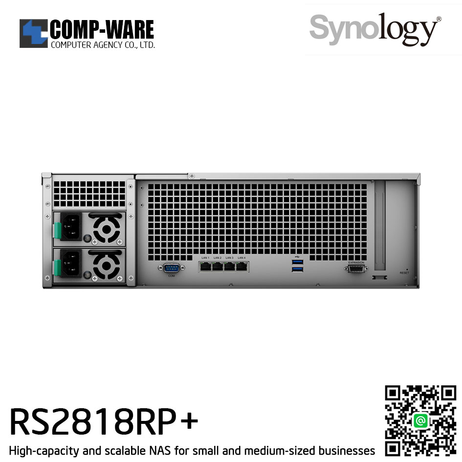 Synology RackStation (4U 16-Bay) RS2818RP+ (4GB RAM up to 64GB) Intel Atom Quad-Core Redundant Power Supply w/Rail Kit RKS1317 , No HDD