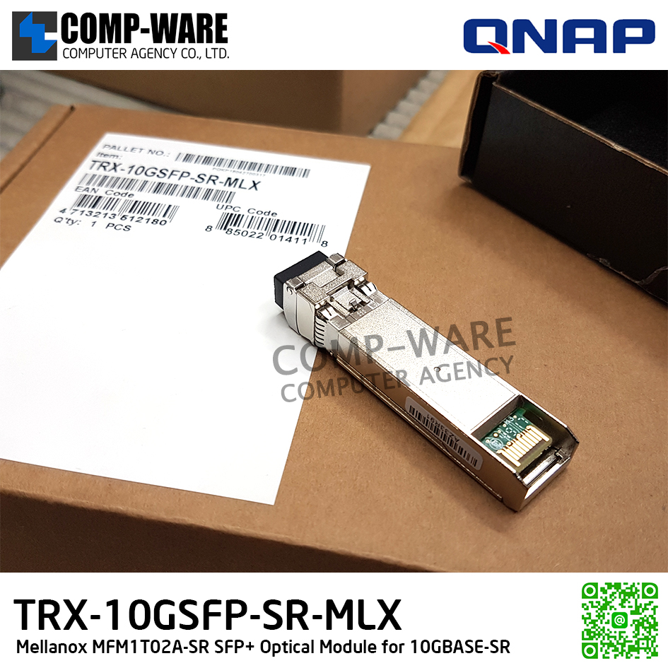 QNAP TRX-10GSFP-SR-MLX Mellanox MFM1T02A-SR SFP+ Optical Module for 10GBASE-SR (QNP-10GSFP-SR-MLX)