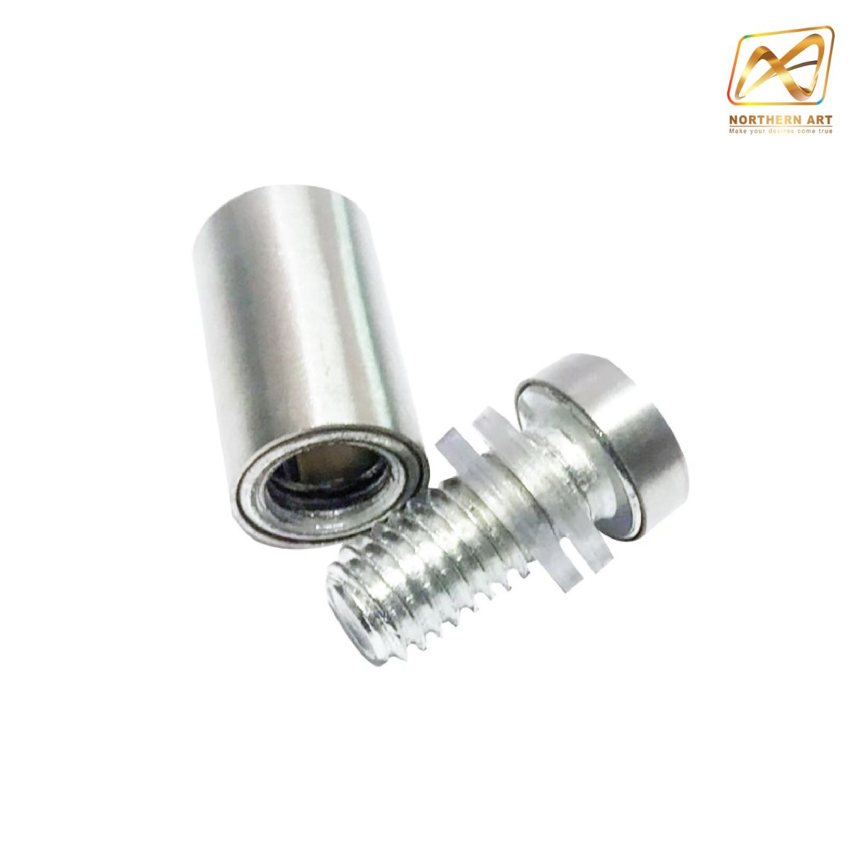 หมุดลอยสแตนเลส สีเงิน ขนาด 12x25 มม.ยึดกรอบภาพอะคริลิค หรือหมุดยึดกระจก *** ราคาต่อชื้น *** (สั่งขั้นต่ำ 12 อัน)