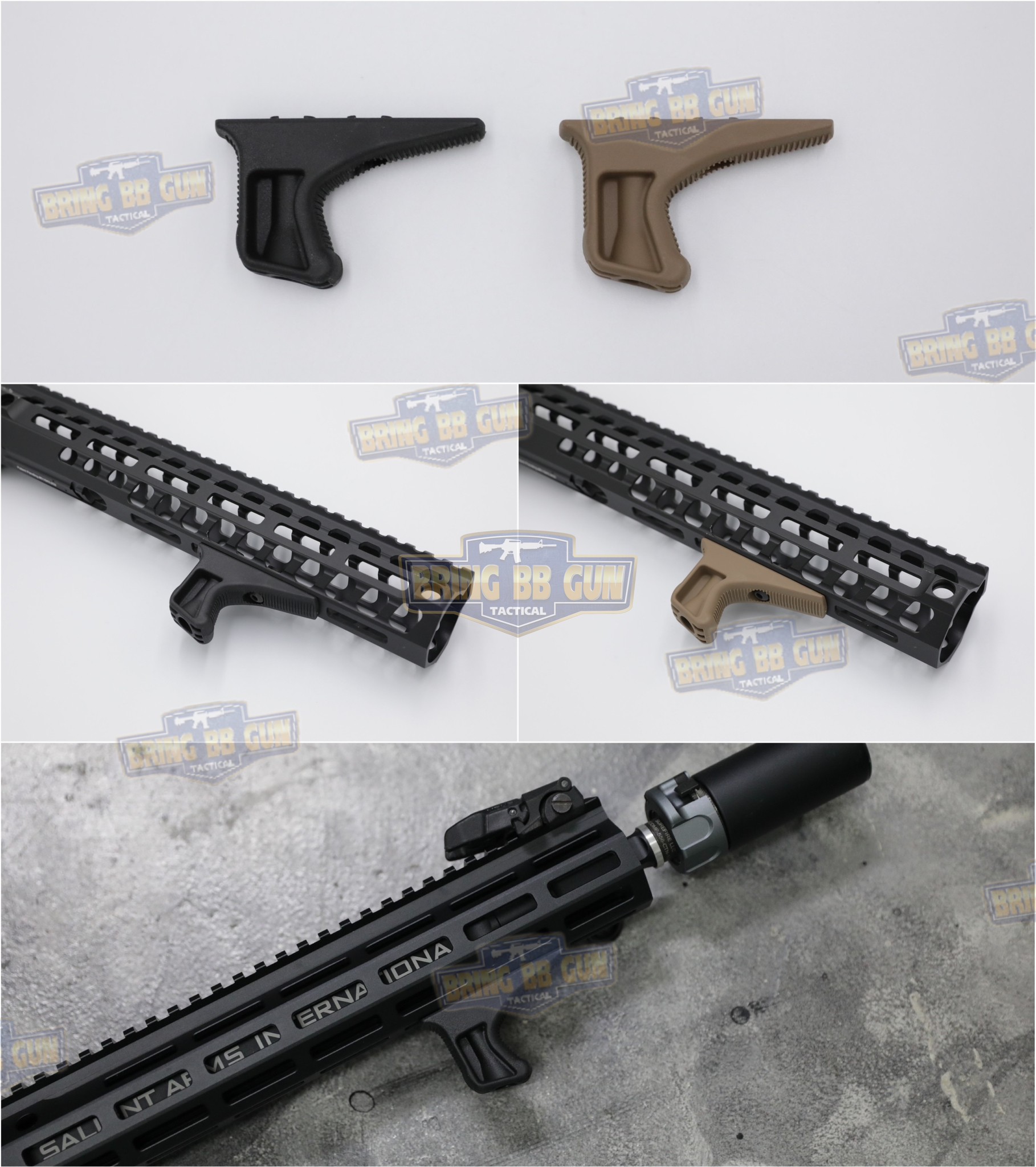 กริ๊ปมือหน้า BCM KAG (Angled Foregrip) (Kinesthetic Angled Grip) (ใช้ได้กับชุดหน้าระบบราง M-Lok เท่านั้น)