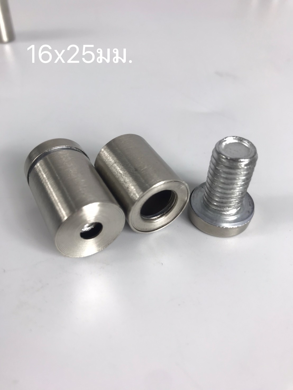 หมุดลอยสแตนเลส สีเงิน ยึดกรอบภาพอะคริลิค หรือหมุดยึดกระจก (สั่งขั้นต่ำ 12 อัน)