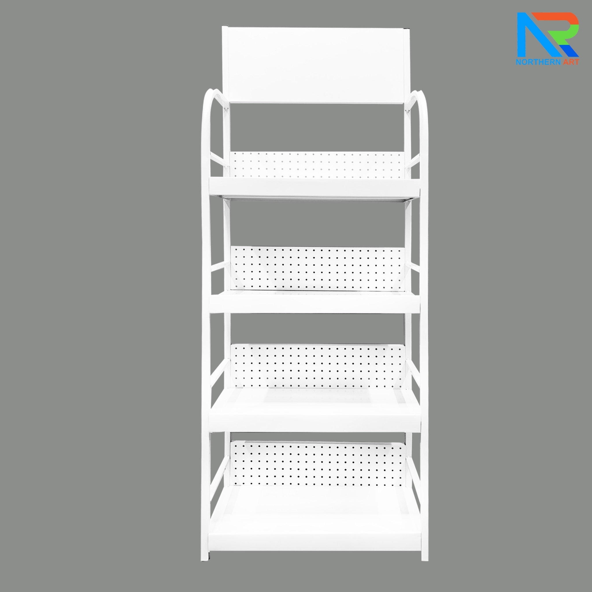 เช่าชั้นวางสินค้าเหล็ก 4 ชั้น สีขาว ขนาด (W)60 x (D)30 x (H)160 ซม. ถอดประกอบได้