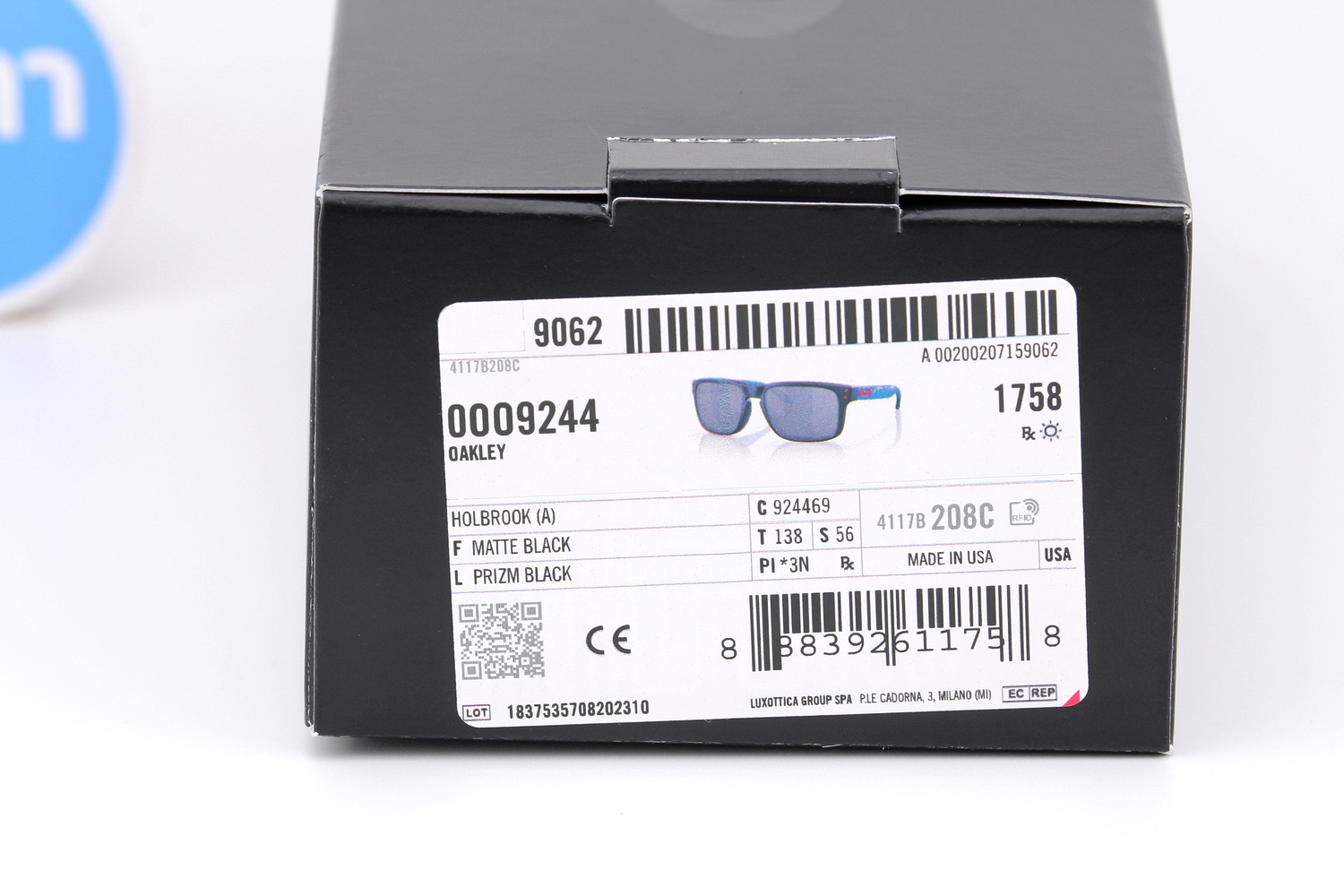 Oakley Holbrook Matte Black/Prizm Black SKU#OO9244-69