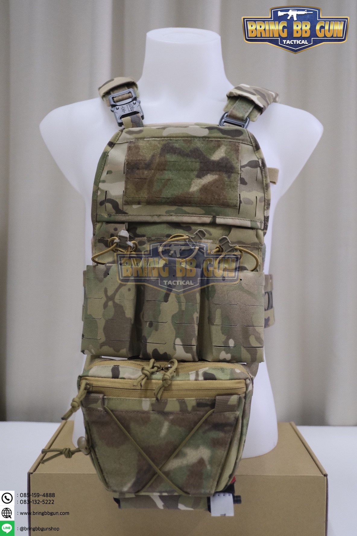 กระเป๋าจิงโจ้ติดเสื้อเวสแบบปลดไว ทรงสามเหลี่ยม (Tactical Drop Pouch) (Tactical Action Pouch)