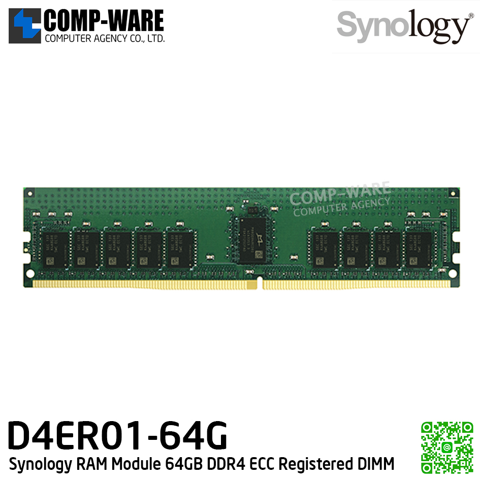 Synology RAM Module 64GB DDR4 ECC Registered DIMM / D4ER01-64G / 5Y Warranty