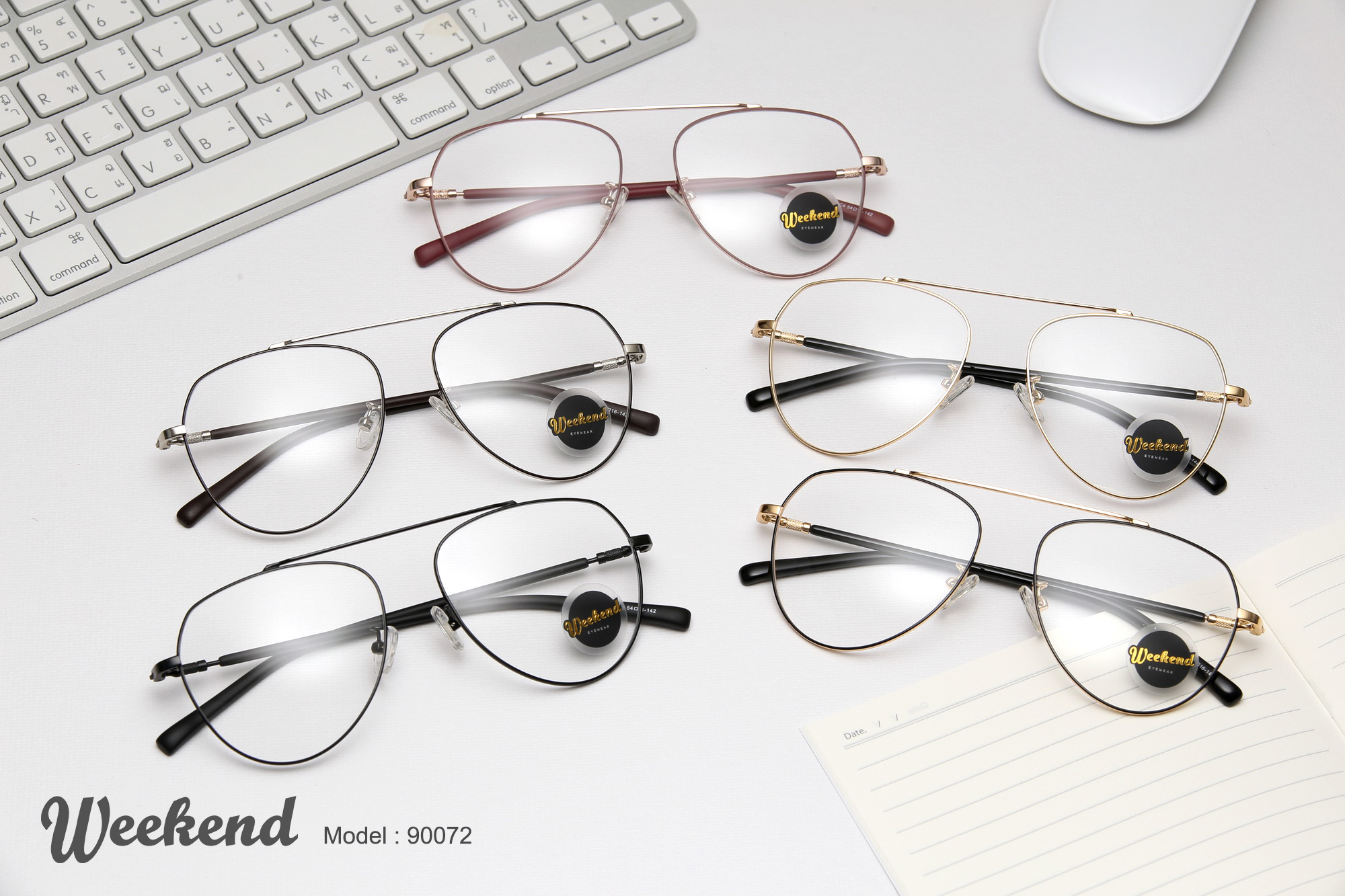 กรอบแว่นสายตา Weekend 90072 C7 Gold