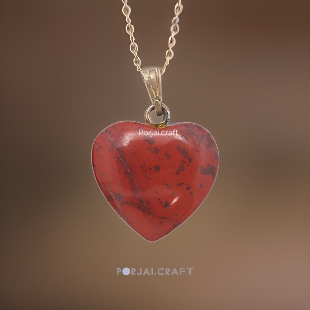Red Jasper Heart Pendant จี้หัวใจแจสเปอร์สีแดง 15mm