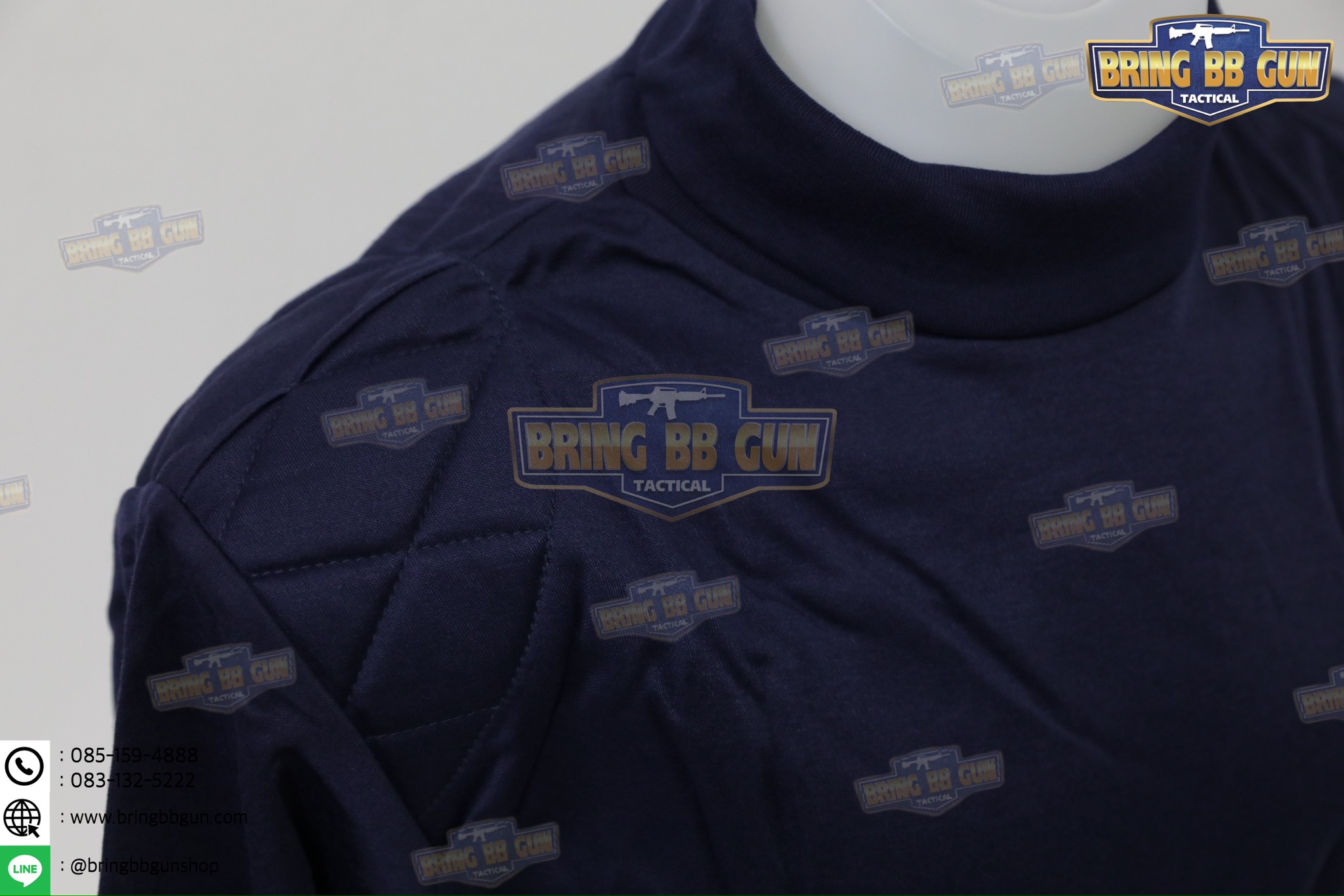 เสื้อยืดแขนยาว บุไหล่ คอเต่า (ผ้า TC)