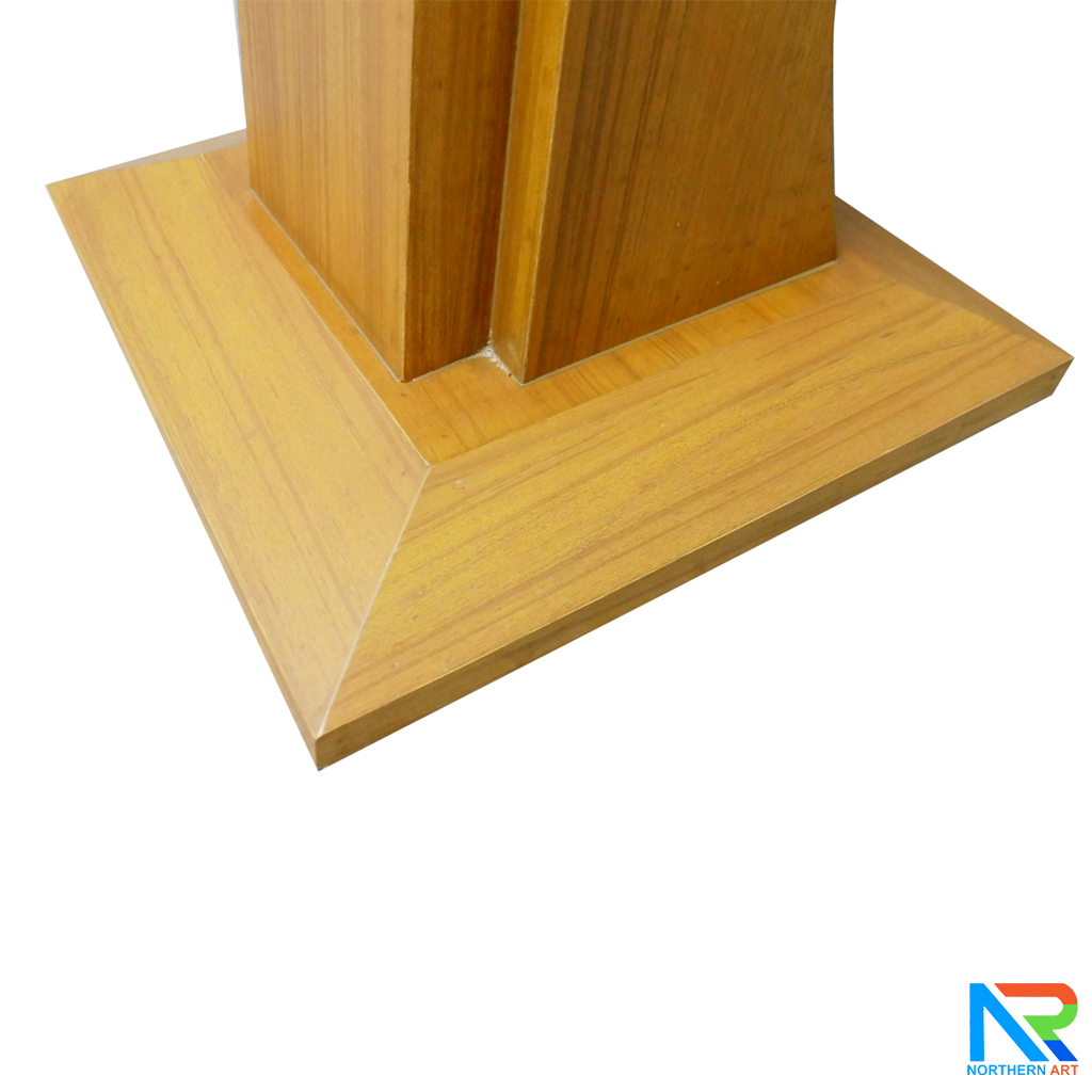 โพเดียมไม้ สีสัก ทรงโมเดิร์น TOPตรง ขนาด (W)55.5 x (L)42 cm. สูง 111 cm.